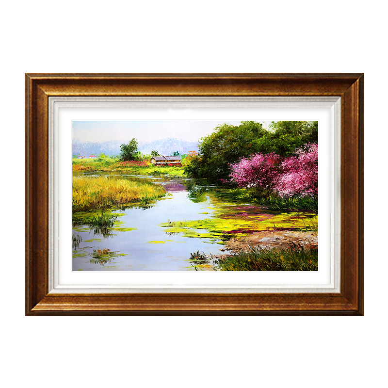 张光哲《回家的路》一级画家风景油画横幅