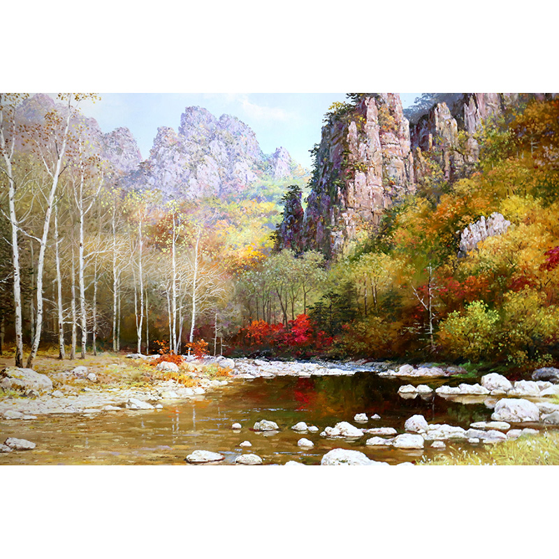 韩基哲《山水清音》一级画家风景油画横幅