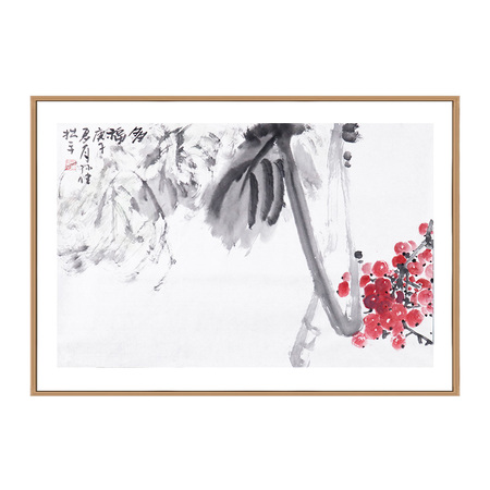 孙健《多福》职业画家写意花鸟画横幅二平尺