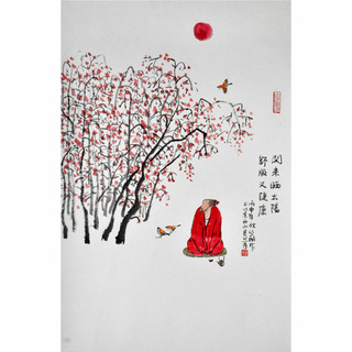 禅意画家 曾醉《闲来晒太阳》