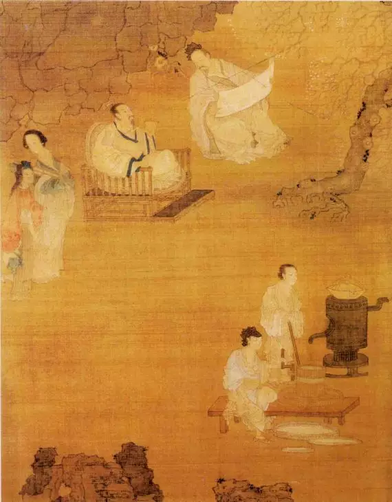 崔子忠《杏园宴集图》，高居翰旧藏 图自《中国传世名画 明代绘画 清代绘画1》