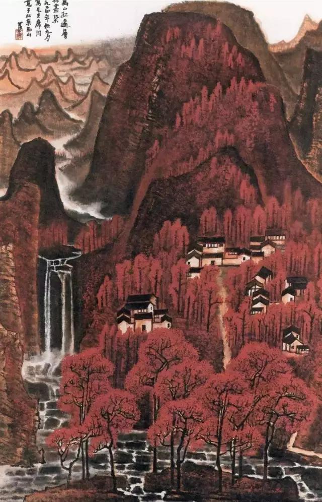 1964年创作的大幅《万山红遍》，北京保利2012春拍2.9325亿元拍出