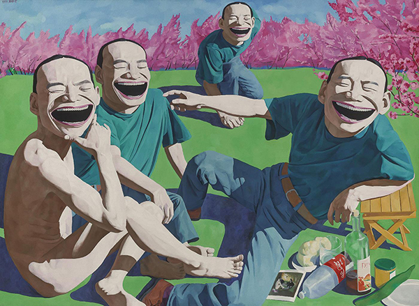 岳敏君作品《草地上的午餐》