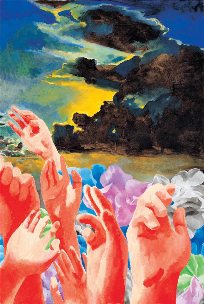 超现实主义画家方力钧油画作品欣赏