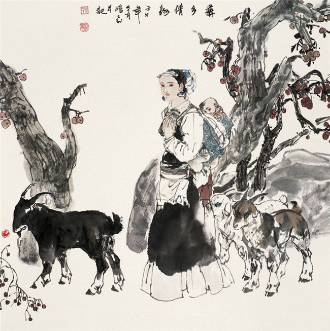 张鸿飞人物画作品