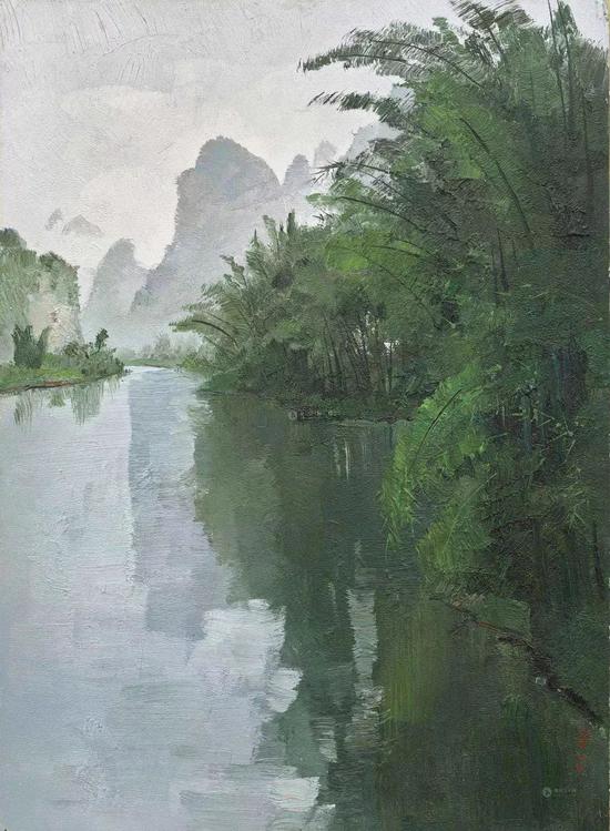 漓江竹林 木板油彩 1977年