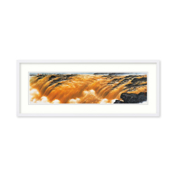 中國美術家協會會員 王世利 國畫《黃河奔涌入畫圖》