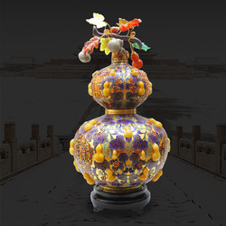 中国工艺美术大师刘永森 《景泰蓝嵌玉万代福寿瓶》