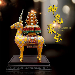 中国工艺美术大师刘永森 景泰蓝经典作品 《神鹿聚宝》