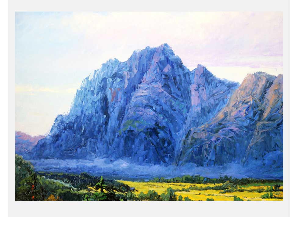 李日明 远山 功勋艺术家风景油画横幅价格及图片大全 收藏天下