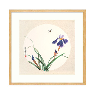 邵剑《紫气东来》青年画家写意花鸟团扇