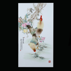 鄢珍《有凤来仪》江西省工艺美术师景德镇粉彩瓷板