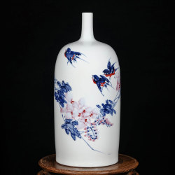 喻木华《紫气东来》系列二中国陶瓷艺术大师景德镇釉下彩瓷瓶