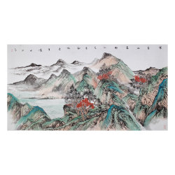 杨建军《富春山居图系列二》中国美术家协会会员工笔山水横幅