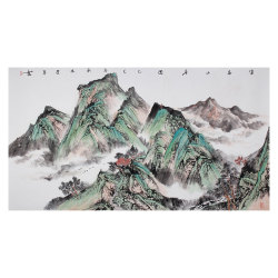 杨建军《富春山居图系列四》中国美术家协会会员工笔山水横幅
