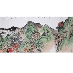 杨建军《春山高阁图》中国美术家协会会员工笔山水横幅