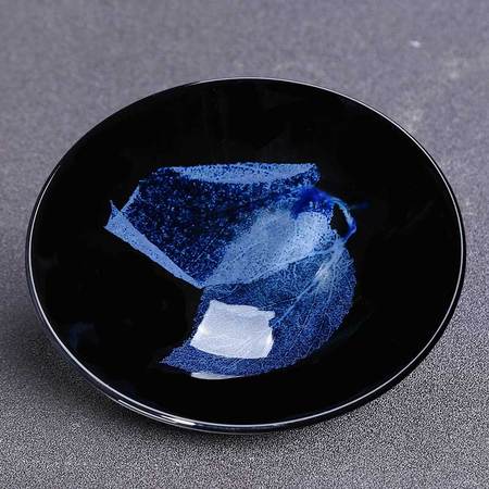 曾平冰珀青绿木叶天目盏双叶斗笠款