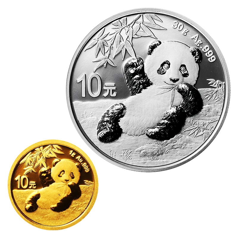 2020年熊猫金银套装1克金 30克银 ￥699.00