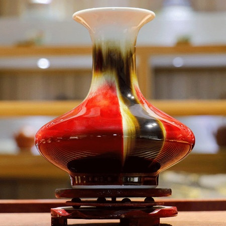 邓希平《三阳开泰》国家级非物质文化遗产传承人景德镇高温颜色釉瓷瓶（中）