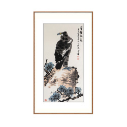 田志刚《宁静致远》中国美术家协会会员写意花鸟竖幅