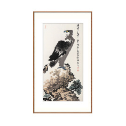 田志刚《万里一击中》中国美术家协会会员写意花鸟竖幅