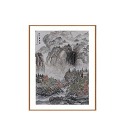 赵凤海《秋山云居图》青年画家写意山水竖幅九平尺