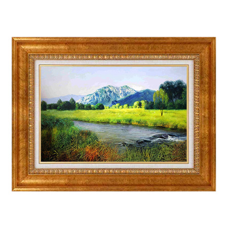 金京秀《上善若水》一级画家风景油画横幅带框