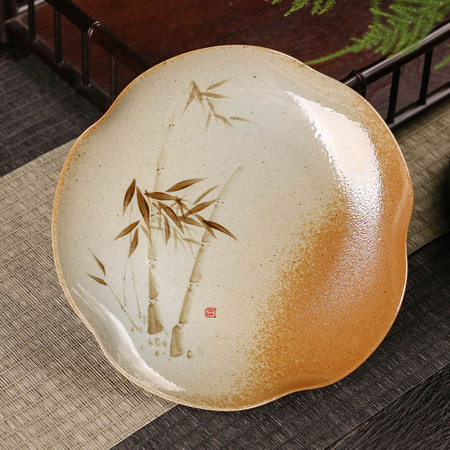 陶泥釉下彩陶艺赏盘《步步高升》