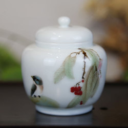 黄国斌《茶味一如》江西省工艺美术师景德镇高温颜色釉茶叶罐