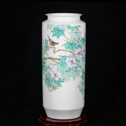 程磊《春风和畅》省高级工艺美术师古彩瓷瓶景德镇