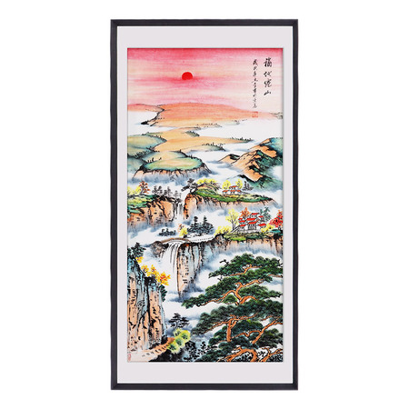 李华《福地仙山》一级美术师写意山水竖幅八平尺