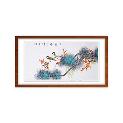 梁馨之《三友图》国家一级美术师写意花鸟画横幅四平尺