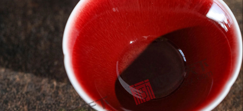 景德镇郎窑红葵口斗笠杯