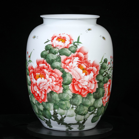 童宏伟《花开富贵系列三》江西省高级陶瓷美术师釉中瓷瓶