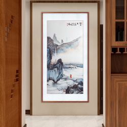 刘秋言《访友图》国家一级美术师写意山水画八平尺竖幅