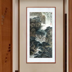 刘秋言《禅房顶黛》国家一级美术师写意山水画八平尺竖幅