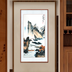 刘秋言《深山幽谷图》国家一级美术师写意山水画八平尺竖幅