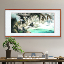 刘秋言《红泉洒落出重云》国家一级美术师写意山水画八平尺横幅