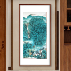  宋光華《蒼山疊翠圖》中國美術家協會會員細筆山水畫八平尺豎幅