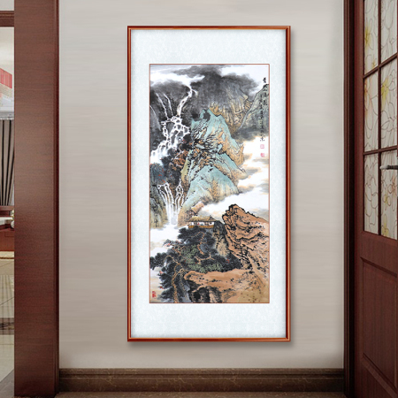 胥建设《青城山居图》国家一级美术师写意山水画八平尺竖幅