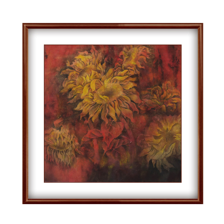 张丽萍《焰》中美协会员写意花鸟四平尺