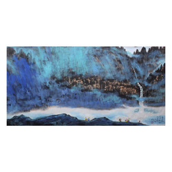高振恒国画《彩云飘山间亲近大自然》