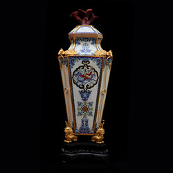 【订金】中国工艺美术大师张同禄 景泰蓝《兽座方尊》精品