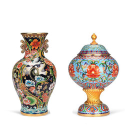 【订金】中国工艺美术大师  张同禄 景泰蓝国礼作品《锦绣合瓶》