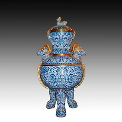 【订金】中国工艺美术大师 张同禄 景泰蓝《双羊尊》