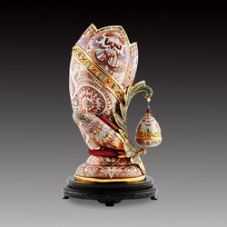 【订金】中国工艺美术大师张同禄 景泰蓝《馨蕾花插（大）》精品