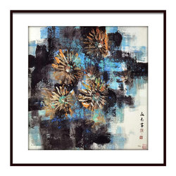 黄永玉版画《水墨菊花》