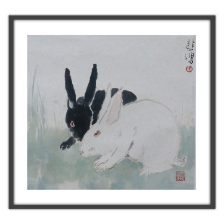 徐悲鸿版画《十二生肖之兔》