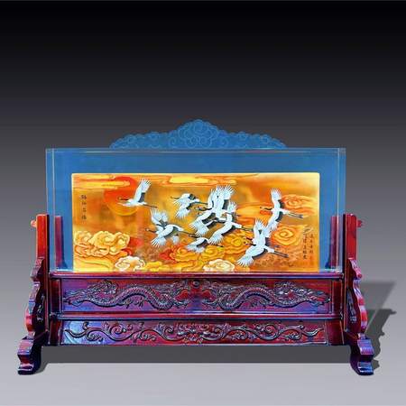 高东升内画《鹤翔昌瑞内画屏》