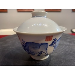 景德镇五牛图二才盖碗